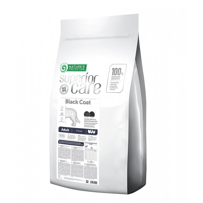 Nature's Protection Superior Care Black Coat Adult All Breeds сухой корм для собак с черным окрасом 17 кг