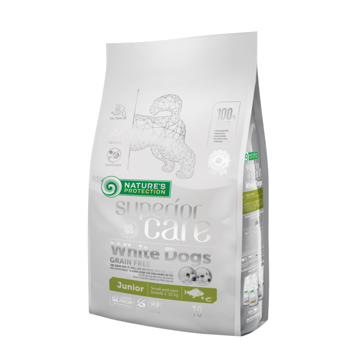 Nature's Protection Superior Care White Dogs Grain Free Junior Small and Mini Breeds с белым окрасом 10 кг