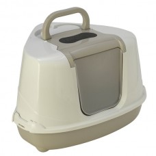 Moderna закрытый угловой туалет для кошек (серый/белый) 56х45х39 см