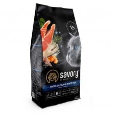 Savory Adult Cat Gourmand Fresh Salmon and White Fish 2 kg