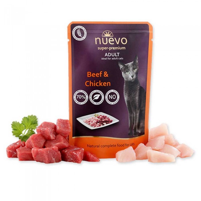 NUEVO ADULT влажный корм для котов с говядиной и курицей 85 г