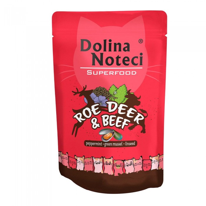 Dolina Noteci Superfood влажный корм с косулей и говядиной для кошек 85 г