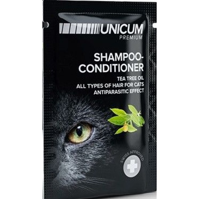 UNICUM шампунь-кондиционер для кошек с маслом чайного дерева 15 мл (саше) 