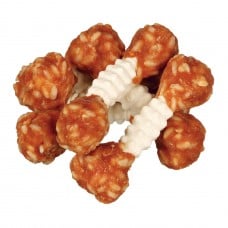 Trixie Denta Fun лакомство для собак гантель жевательная с курицей и рисом сыромятная кожа 6шт 100гр