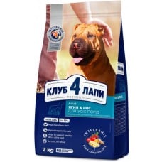 Club 4 Paws Premium Adult сухой корм для собак всех пород с ягненком и рисом 2 кг