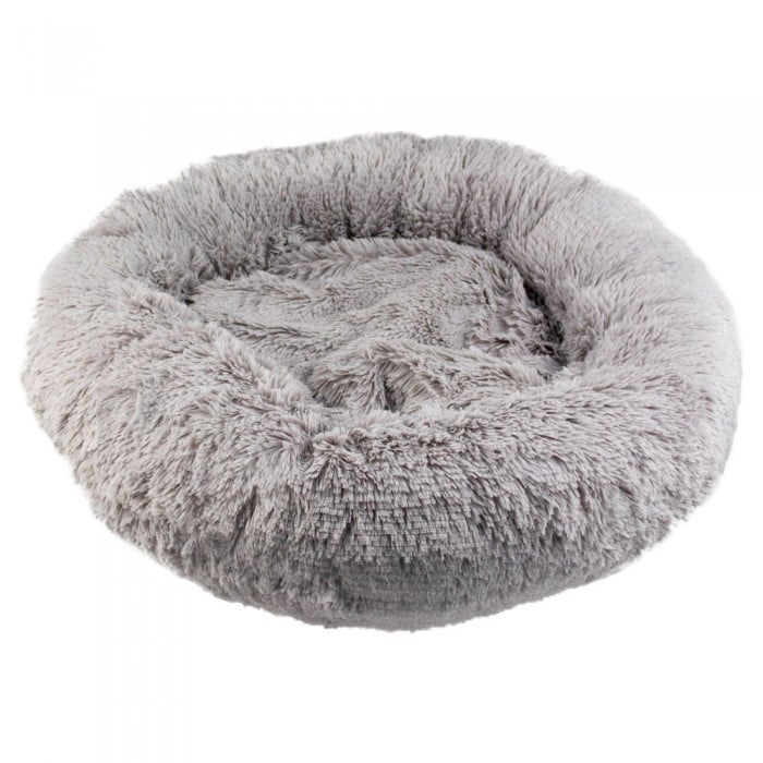 Пухнастики Пончик лежак для котів і собак малих порід (сірий) 55х55 см