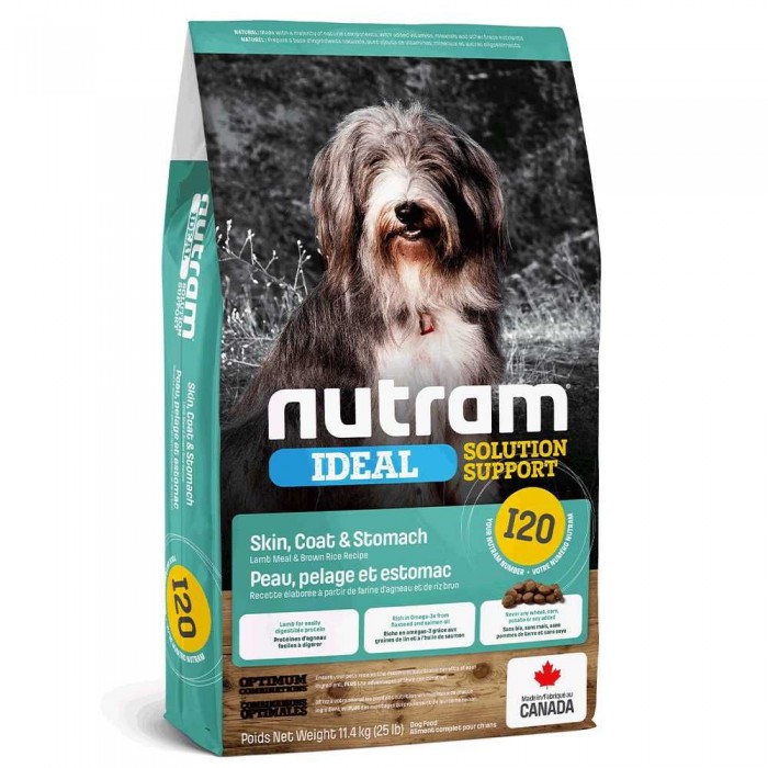 Nutram Ideal Solution Support Sensitive Skin Coat & Stomach Dog з ягням та коричневим рисом 20 кг