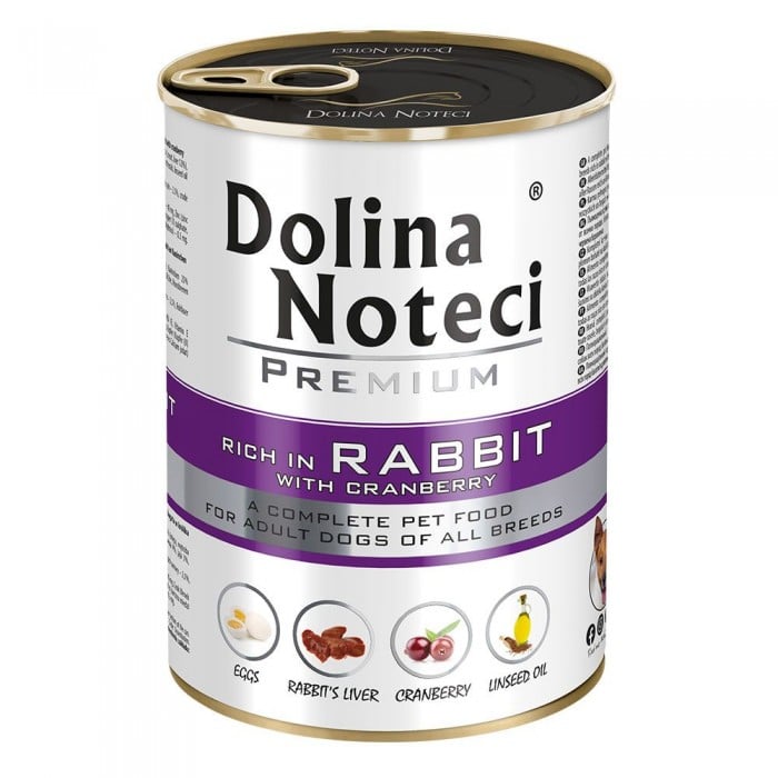 Dolina Noteci Premium влажный корм для собак с кроликом и клюквой 400 г