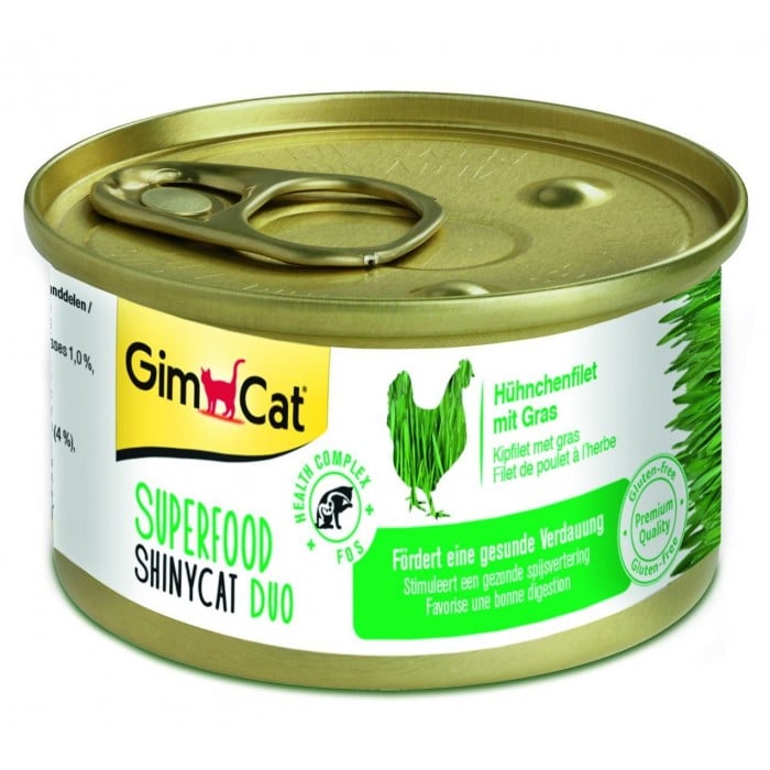 GimCat Shiny Cat SUPERFOOD курица с травой 70g