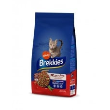 Brekkies Cat Beef сухой корм для взрослых кошек с говядиной 1,5 кг