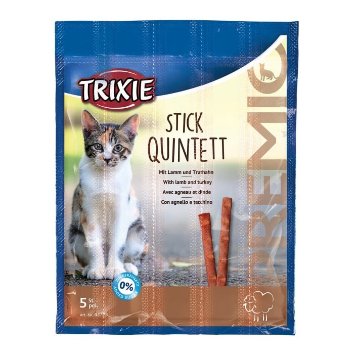 Trixie PREMIO Quadro-Sticks ласощі для котів палички з ягням та індичкою 25гр