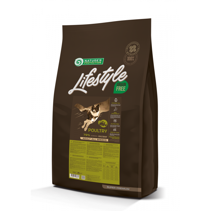 Nature's Protection Lifestyle Grain Free Poultry Adult All Breeds для собак с птицей 10 кг