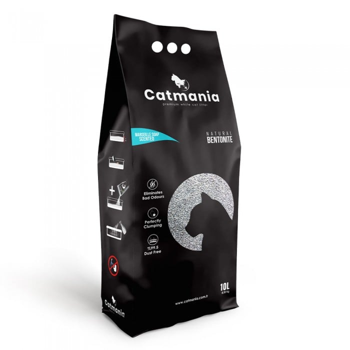 Catmania бентонитовый наполнитель для кошек с ароматом марсельского мыла 10 л