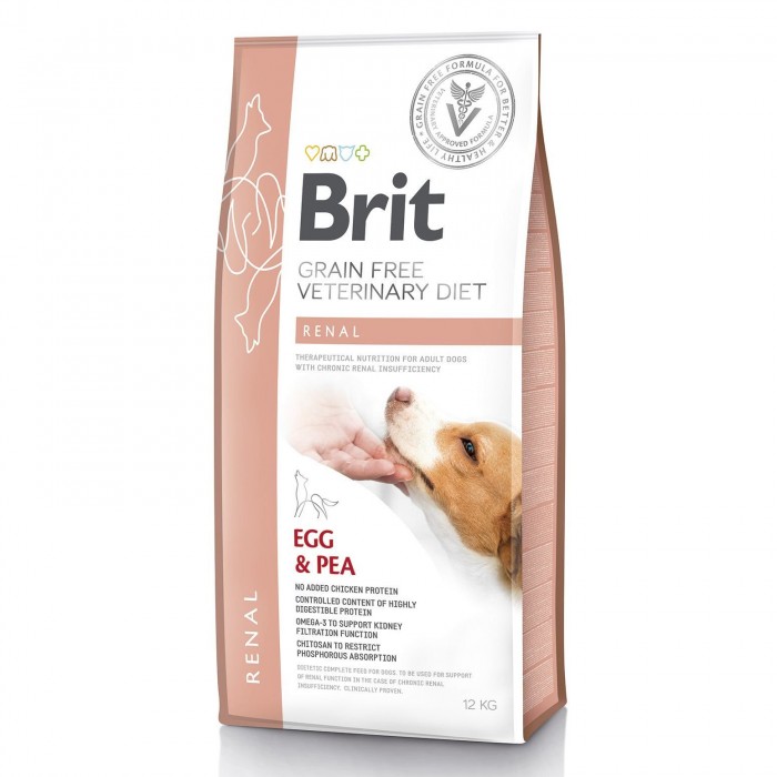 Brit GF VetDiets Dog Renal сухой корм для собак с заболеваниями почек с яйцом, горохом и гречкой 12 kg