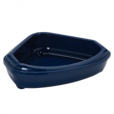 Moderna угловой туалет для кошек с бортиком (черничный) 55х45х14 см