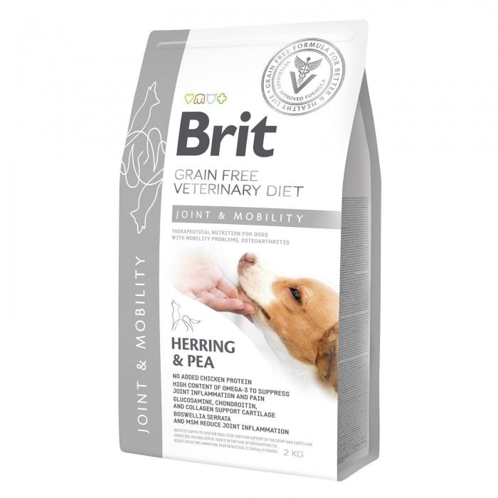 Brit GF VetDiets Dog Mobility cухой корм для собак для суставов с селедкой, лососем, горохом и гречкой 2 kg