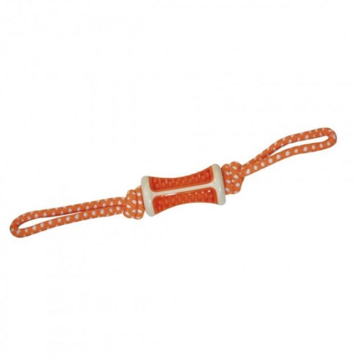 Croci іграшка для собак "Вибуховий рол на мотузці" (помаранчевий) 41х6 см