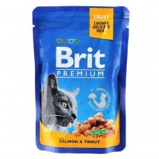 Brit Premium Cat pouch лосось и форель 100г*24шт