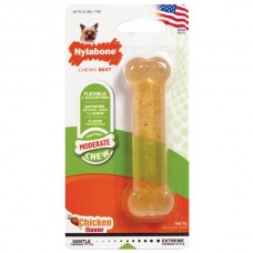 Nylabone Flexi Chew Petite игрушка кость для собак мини пород с ароматом курицы 9,5см