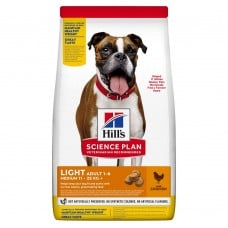 Hill’s SP Adult Light Medium Breed сухой корм для собак средних пород склонных к лишнему весу с курицей 14 кг
