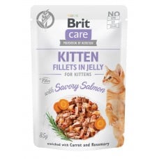 Brit Care Cat pouch филе в желе пикантный лосось для котят 85g