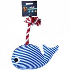 AnimAll GrizZzly м'яка іграшка для собак "Кит з пищалкою" (синьо-біла)