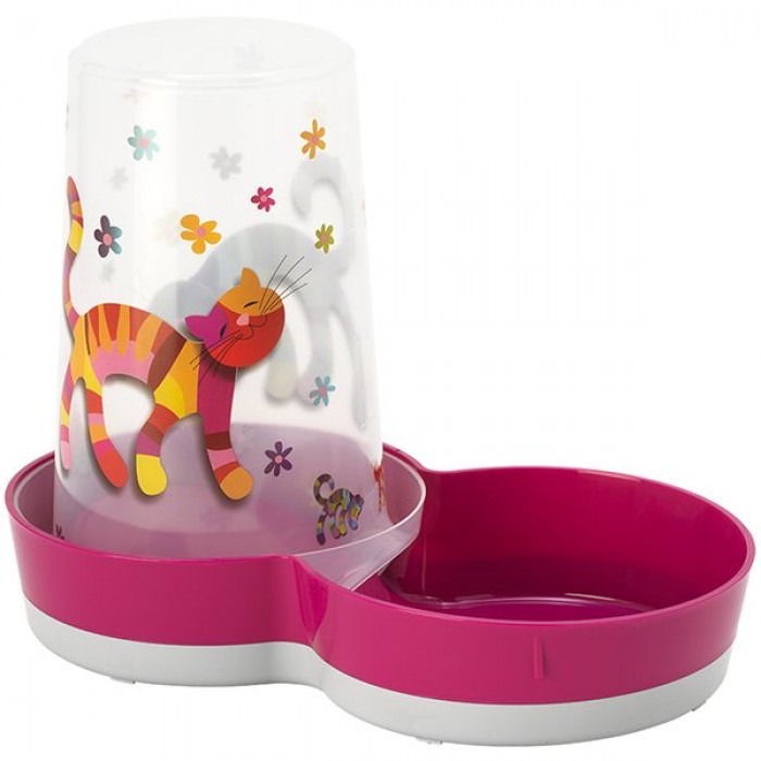 MODERNA TASTY LARGE FRIENDS FOREVER Автокормушка/Автопоилка (розовая) 1,5 л