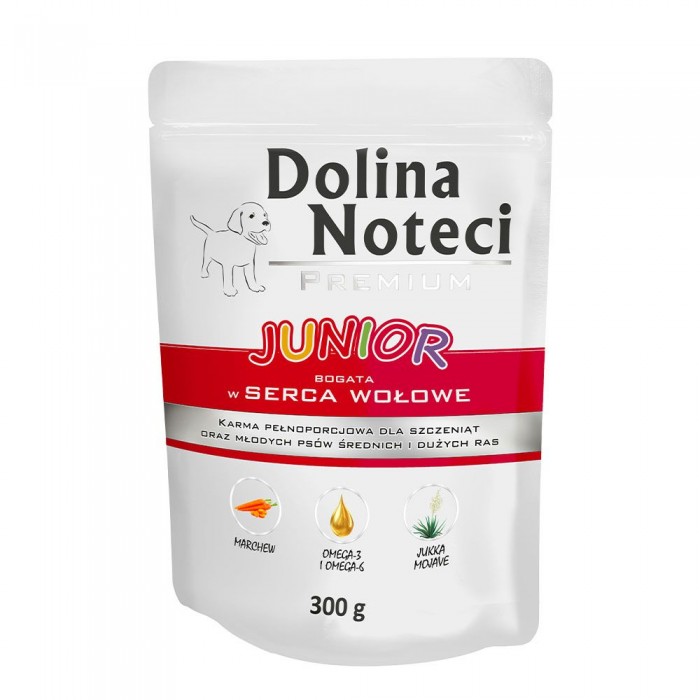 Dolina Noteci Premium влажный корм для щенков с говяжьим сердцем 300 г
