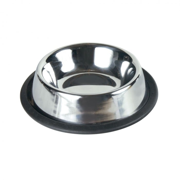 Trixie металева миска для котів та собак на гумовій основі 0,2 л/15 см