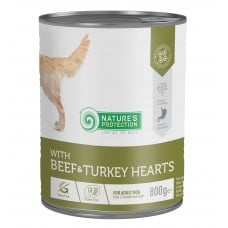 Nature's Protection with Beef & Turkey Hearts влажный корм для собак с говядиной и сердцем индейки 800 г*6шт.
