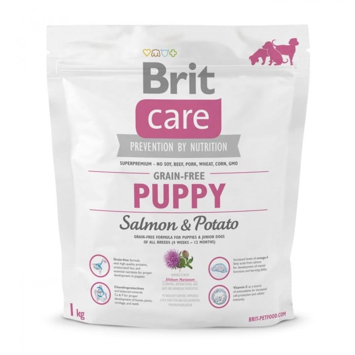 Brit Care GF Puppy Salmon and Potato сухой корм для щенков всех пород  лососем и картофелем 1кг