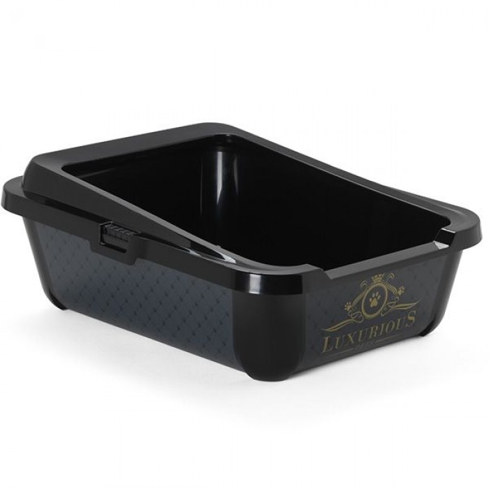 Moderna Hercules Luxurious туалет для котов c бортиком (черный) 51х39х19 см