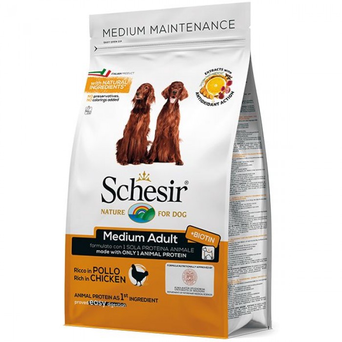 SCHESIR DOG MEDIUM ADULT CHICKEN сухий корм для собак середніх порід з куркою 3 кг