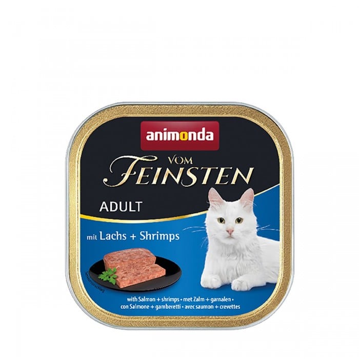 Animonda Vom Feinsten Adult with Salmon + Shrimps влажный корм с лососем и креветками для кошек 100 г