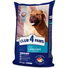 Club 4 Paws Premium Adult сухой корм для собак всех пород с ягненком и рисом 14 кг