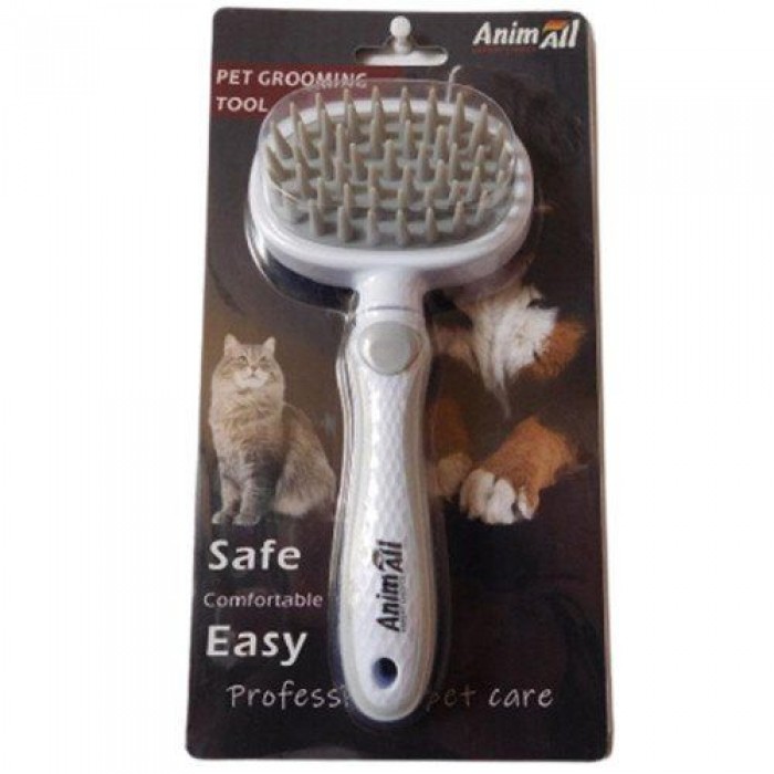 AnimAll Groom силіконовий гребінець для тварин (сірий)
