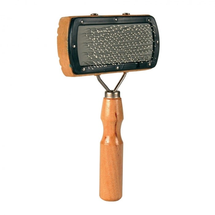 Trixie пуходерка для догляду за шерстю та підшерстям котів і собак різних порід з дерев'яною ручкою 10х18см