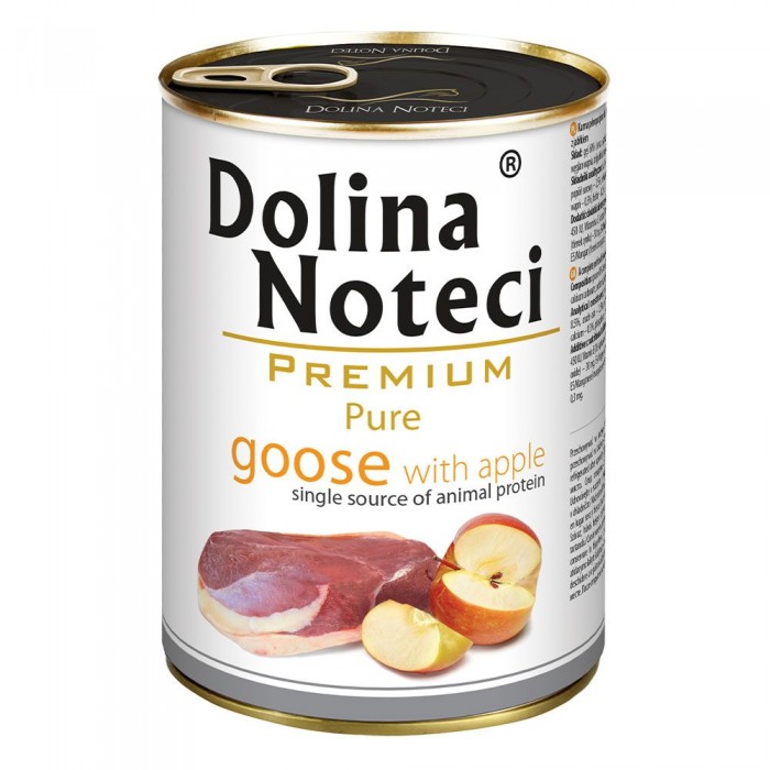 Dolina Noteci Premium Pure для собак аллергиков c гусем и яблоками 400 г