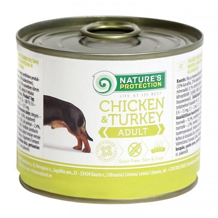 Nature's Protection Adult Chicken & Turkey влажный корм для собак с курицей и индейкой 200 г* 6шт.