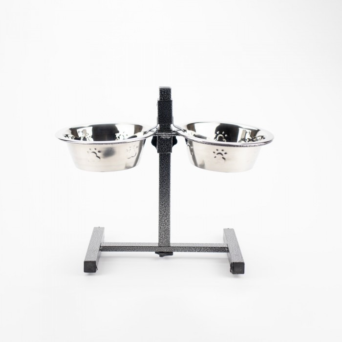 AGILITY двойная металлическая миска на штативе для собак гигантских пород 2х3 л