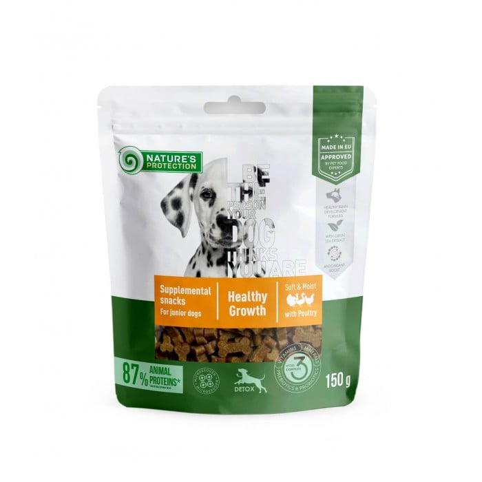 Nature's Protection Poultry Healthy Growth лакомство для щенков с мясом птицы 150 г*6шт.