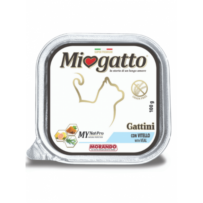 Morando Miogatto Gattini влажный корм для котят с телятиной 100г*32шт