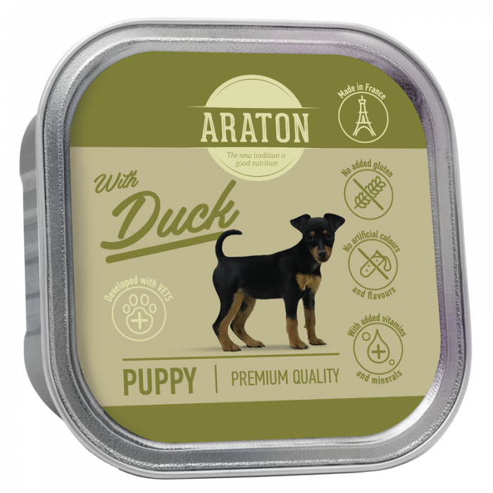 ARATON Puppy with Duck влажный корм для щенков с уткой 150 г