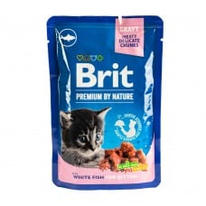 Brit Premium Cat Pouch вологий корм для кошенят з білою рибою 100г*24шт