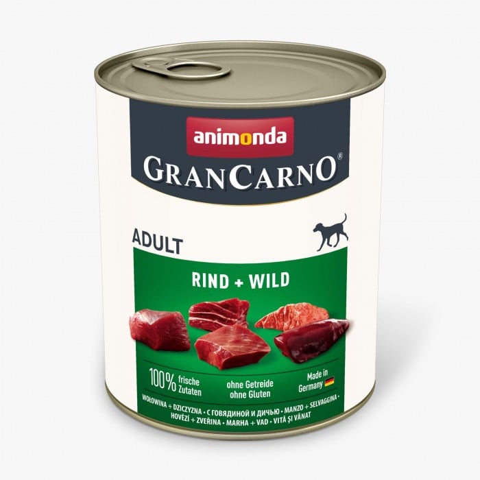 Animonda GranCarno Adult Beef + Game влажный корм с говядиной и дичью для собак 800 г