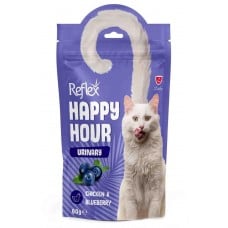 Reflex Happy Hour лакомство для кошек с курицей и черникой, уринари 60г