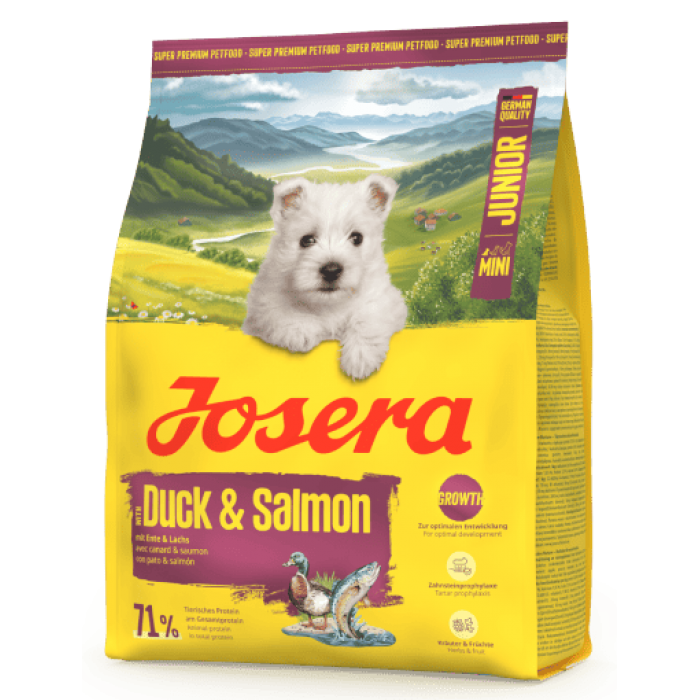 Mini Junior Duck & Salmon сухий корм для цуценят малих порід з качкою та лососем 0,9 кг