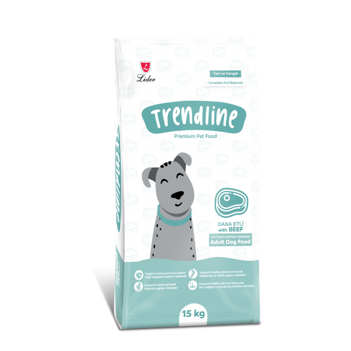 Trendline (Трендлайн) Полноценный и сбалансированный сухой корм для собак с говядиной 15кг.
