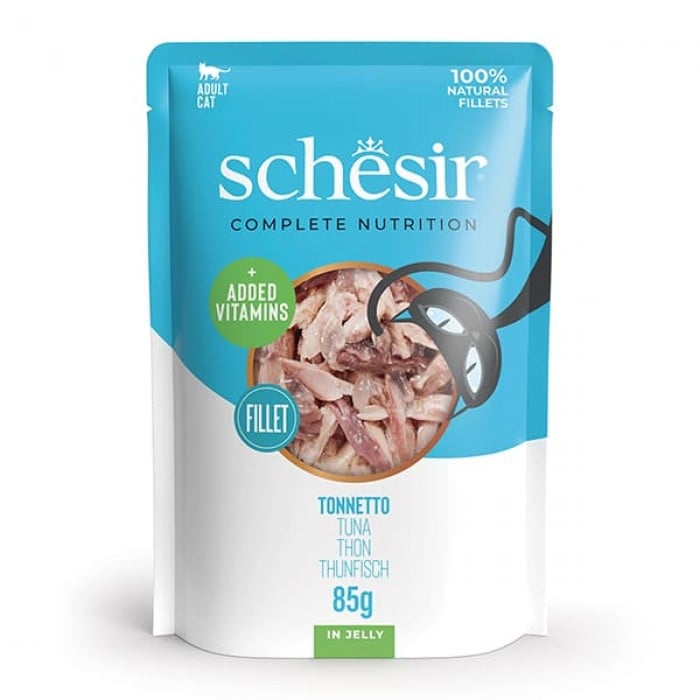 Schesir Tuna вологий корм для дорослих котів з тунцем в желе 85 г
