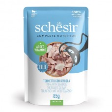 Schesir Tuna with Seabass вологий корм для дорослих котів з тунцем та морським окунем в желе 85 г